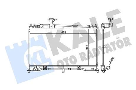Радіатор охолодження двигуна (паяний) Mazda 6 (03-) АКПП 2.0i KALE OTO RADYATOR Kale oto radyator 360000