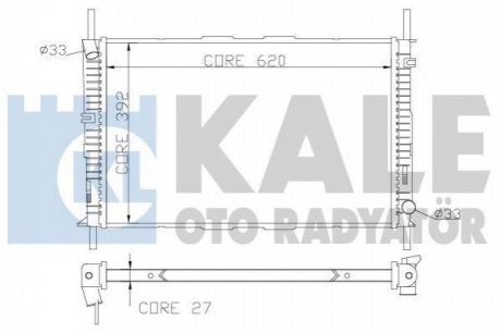 KALE FORD Радиатор охлаждения Mondeo III 1.8/2.0 00- Kale oto radyator 368700 (фото 1)