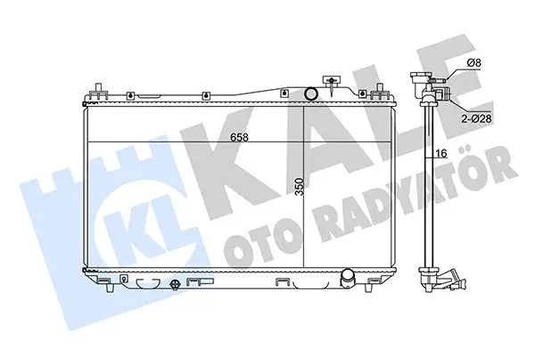 KALE HONDA Радиатор охлаждения Civic VII 1.4/1.7 01- Kale oto radyator 357000 (фото 1)