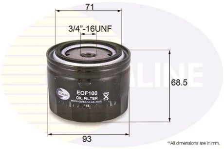 - Фільтр оливи (аналогWL7168/OC384) Comline EOF100