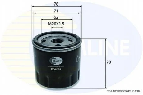 - Фільтр оливи (аналогWL7083/OC272) Comline EOF039