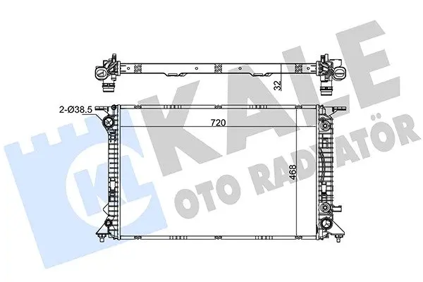 KALE VW Радиатор охлаждения Audi A4/5,Q5 2.7TDI/3.0 Kale oto radyator 367700 (фото 1)