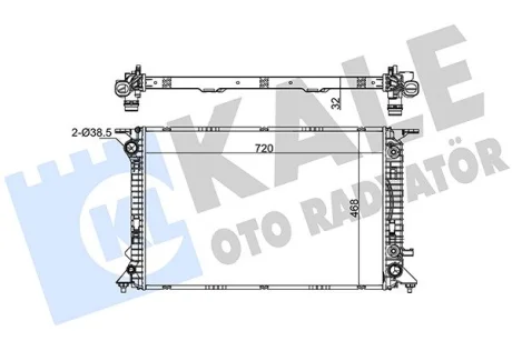 KALE VW Радиатор охлаждения Audi A4/5,Q5 2.7TDI/3.0 Kale oto radyator 367700