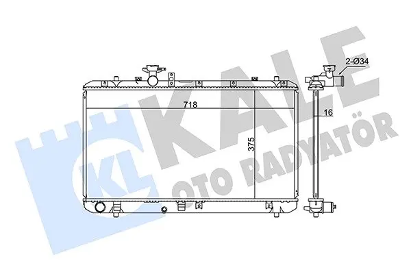 KALE FIAT Радиатор охлаждения Sedici,Suzuki SX4 1.6 Kale oto radyator 342125 (фото 1)