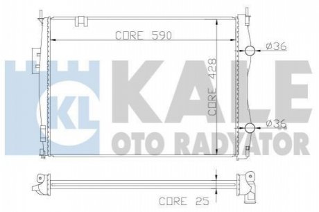 KALE NISSAN Радиатор охлаждения Qashqai 1.6/2.0 07- Kale oto radyator 342055