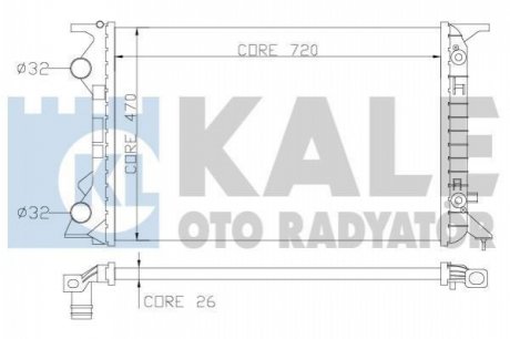 KALE VW Радиатор охлаждения Audi A4/5/6,Q5 2.0 09- Kale oto radyator 353400