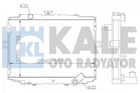 KALE HYUNDAI Радиатор охлаждения H100,H-1 2.5D 97- Kale oto radyator 342295