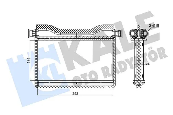 Радіатор обігрівача салону BMW 5 F10 (10-), 6 F12 (11-), 7 F01 (09-) KALE OTO RADYATOR Kale oto radyator 346750 (фото 1)