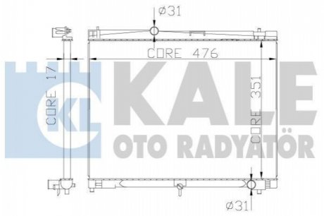 KALE TOYOTA Радиатор охлаждения Yaris 1.0/1.3 05- Kale oto radyator 342215 (фото 1)