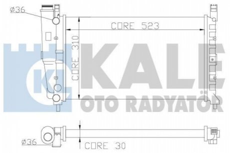 KALE FIAT Радиатор охлаждения Fiorino 1.4/1.6 94- Kale oto radyator 342265