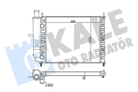 KALE FIAT Радиатор охлаждения Brava,Marea 1.4/1.6 Kale oto radyator 342270