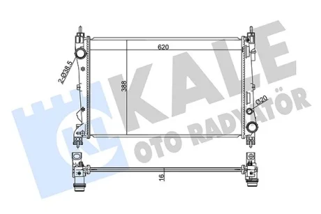 KALE FIAT Радиатор охлаждения Doblo 1.3d/1.4 10- Kale oto radyator 347325