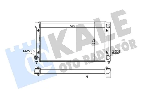 KALE VW Радиатор охлаждения Passat 1.6/1.8 88- Kale oto radyator 348275