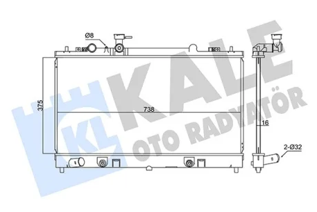 Радіатор охолодження двигуна (паяний) Mazda 6 (08-) АКПП 2.0i KALE OTO RADYATOR Kale oto radyator 347885