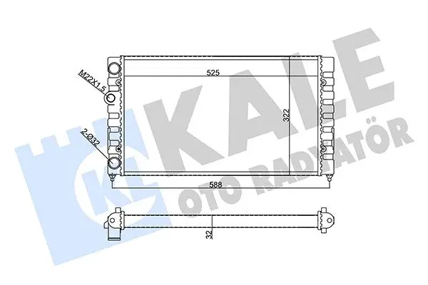 KALE VW Радиатор охлаждения Golf III 1.6 91- Kale oto radyator 355605 (фото 1)