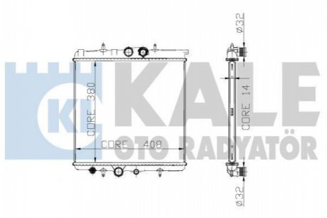 KALE PEUGEOT Радиатор охлаждения 307 1.4 00- Kale oto radyator 213200