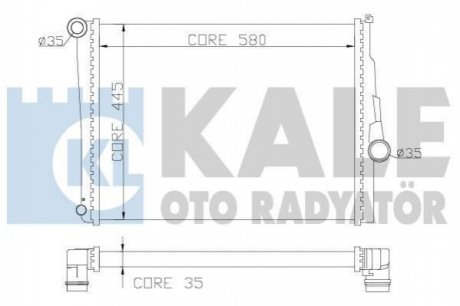 KALE BMW Радиатор охлаждения 3 E46 1.6/3.0 Kale oto radyator 354400