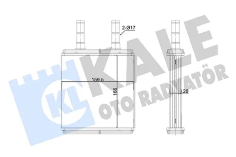 Радіатор обігрівача салону Hyundai Getz (02-) KALE OTO RADYATOR Kale oto radyator 352110