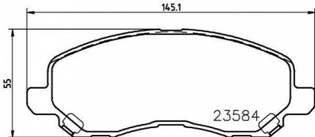 Колодки тормозные дисковые передние Mitsubishi ASX, Lancer, Outlander 1.6, 1.8, 2.0 (08-) Nisshinbo NP3009 (фото 1)