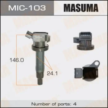 Котушка запалювання Toyota Avensis 1.6, 1.8 (00-08), Corolla 1.6, 1.8 (00-11) (MIC-103) MASUMA Masuma MIC103 (фото 1)