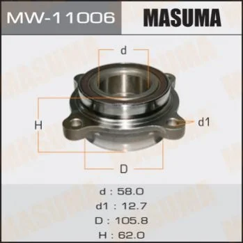 Маточина колеса переднього у зборі з підшипником Toyota Land Cruiser (07-), Sequoia (07-17) (MW-11006) MASUMA Masuma MW11006 (фото 1)