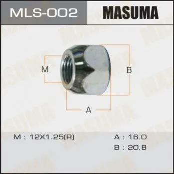 Гайка колеса 12x1.25 / під ключ = 21 мм (MLS-002) MASUMA Masuma MLS002 (фото 1)
