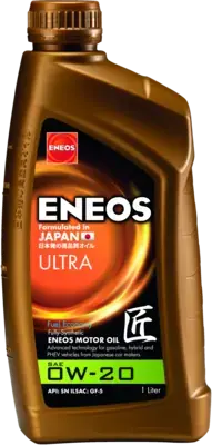 Олива моторна 0W-20 ENEOS ULTRA API SM, ILSAC GF-5, 1л, синт. Eneos EU0021401N (фото 1)