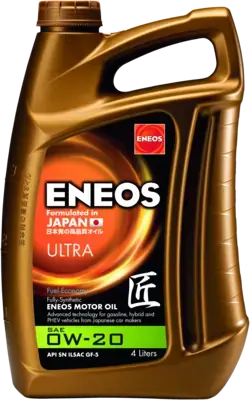 Олива моторна 0W-20 ENEOS ULTRA API SM, ILSAC GF-5, 4л, синт. Eneos EU0021301N (фото 1)