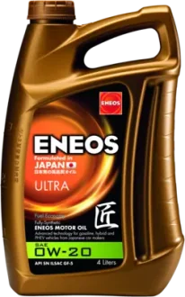 Олива моторна 0W-20 ENEOS ULTRA API SM, ILSAC GF-5, 4л, синт. Eneos EU0021301N