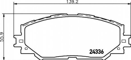 Колодки тормозные дисковые передние Toyota Auris,Corollla 1.3, 1.4, 1.6, 2.0 (07-),RAV 4 2.5 (12-) Nisshinbo NP1019 (фото 1)