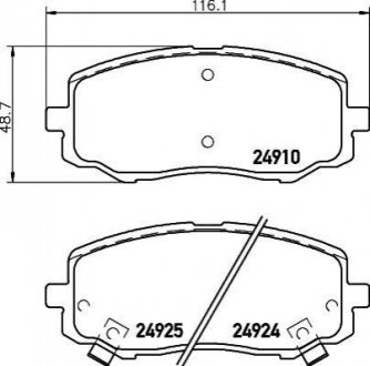 Колодки тормозные дисковые передние Hyundai i10, i20/Kia Picanto 1.0, 1.1, 1.2 (04-) Nisshinbo NP6085 (фото 1)