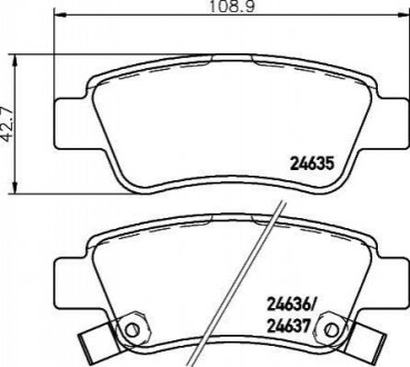 Колодки тормозные дисковые задние Honda CR-V III 2.0, 2.2, 2.4 (06-) Nisshinbo NP8014 (фото 1)