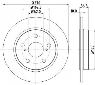 Диск тормозной задний Toyota Auris, Corolla 1.4, 1.6, 1.8 (12-) Nisshinbo ND1007K (фото 1)