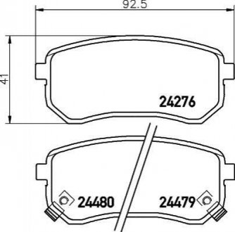 Колодки тормозные дисковые задние Hyundai i10/Kia Picanto 1.0, 1.1, 1.2 (05-) (N Nisshinbo NP6037 (фото 1)