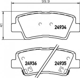 Колодки тормозные дисковые задние Hyundai Elantra 1.6, 2.0 (15-),Tucson 2.0 (04- Nisshinbo NP6022