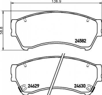 Колодки тормозные дисковые передние Mazda 6 1.8 2.0, 2.2 (07-) NISSHINB Nisshinbo NP5017 (фото 1)