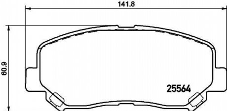Колодки тормозные дисковые передние Mazda CX-5 2.0 2.2 (11-) Nisshinbo NP5042 (фото 1)