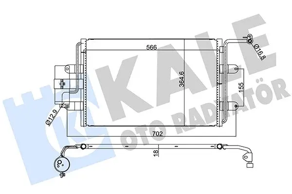 KALE VW Радиатор кондиционера Audi A3,Skoda Octavia II,SuperB,Caddy III,Golf V,VI,Touran Kale oto radyator 390600 (фото 1)