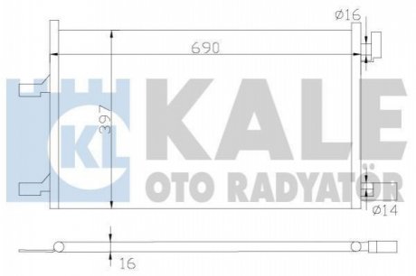 KALE OPEL Радиатор кондиционера Astra J,Insignia A,Zafira Tourer,Chevrolet Cruze Kale oto radyator 385300 (фото 1)