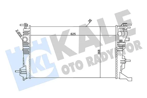 Радіатор охолодження двигуна (паяний) Renault Megane III (09-), Scenic III (09-) (ver. Valeo) 1.2TCe, 1.4TCe, 1.5dCi KALE OTO RADYATOR Kale oto radyator 351030 (фото 1)