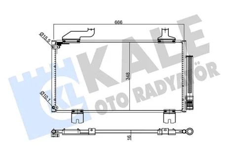 KALE HONDA Радиатор кондиционера Accord VIII 2.0/2.4 08-,Accord IX 2.4 14- Kale oto radyator 345715