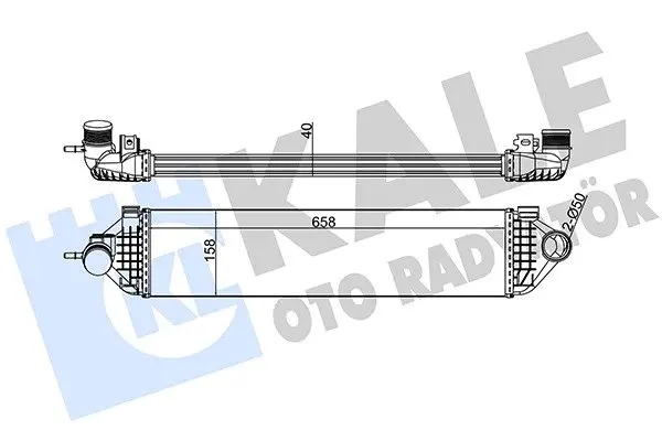 Інтеркулер Ford Focus III, Kuga II, Transit Connect (13-) 1.6 EcoBoost KALE OTO RADYATOR Kale oto radyator 344915 (фото 1)