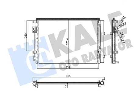 Радіатор кондиціонера Hyundai Accent IV (11-)/KIA Rio III (12-) KALE OTO RADYATOR Kale oto radyator 353190