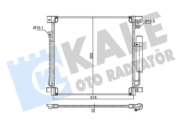 Радіатор кондиціонера Mitsubishi L200 (15-)/Fiat Fullback (16-) 2.2D, 2.4D KALE OTO RADYATOR Kale oto radyator 354015 (фото 1)