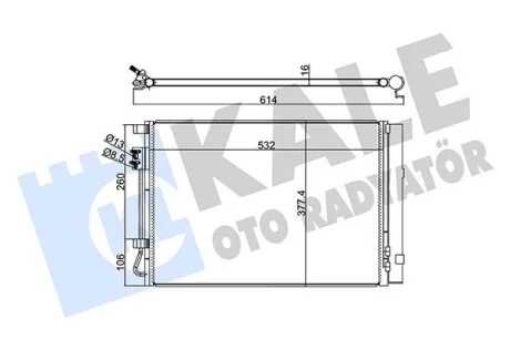 Радіатор кондиціонера Hyundai Accent/KIA Rio III (10-) 1.4i, 1.6i KALE OTO RADYATOR Kale oto radyator 380200