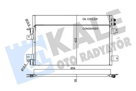 Радіатор кондиціонера Jeep Compass, Patriot (07-)/Dodge Avenger (07-) 2.0 CRD, 2.0 VVT, 2.4 VVT KALE OTO RADYATOR Kale oto radyator 345640