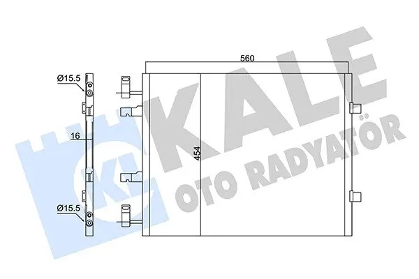 Радіатор кондиціонера (560x454x16) Renault Trafic II/Opel Vivaro/Nissan Primastar (06-) 2.0 dCi KALE OTO RADYATOR Kale oto radyator 350670 (фото 1)
