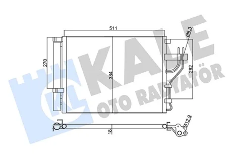 Радіатор кондиціонера Hyundai IX35/KIA Carens IV, Sportage (10-) 1.7 CRDi, 2.0 CRDi KALE OTO RADYATOR Kale oto radyator 345425