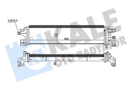 Радіатор охолодження інтеркулера (водяний) Ford Focus III (11-), Kuga (13-), Transit Connect (14-) 1.5 EcoBoost KALE OTO RADYATOR Kale oto radyator 350805