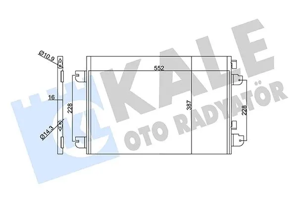 Радіатор кондиціонера Renault Logan (05-), Sandero (08-) 1.5dCi, 1.6 16V KALE OTO RADYATOR Kale oto radyator 342830 (фото 1)